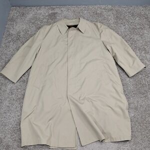 Raintamer Mens Vintage Tan Trench Coat Zip Out Faux Fur Liner Big Tall 50 T08-01